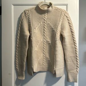 GAP Beige Textured Turtleneck Sweater